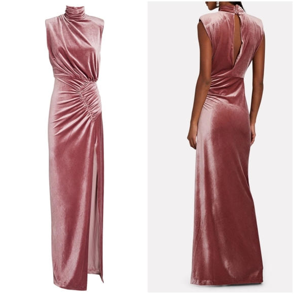 RONNY KOBO Billie High Neck Velvet Maxi Dress sz XLarge - Picture 2 of 4